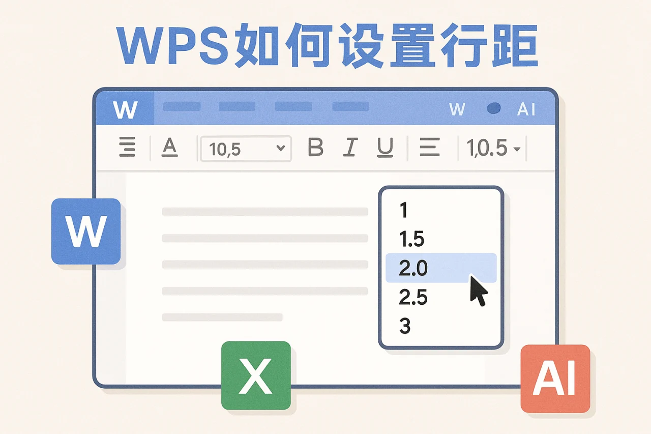 WPS如何设置行距