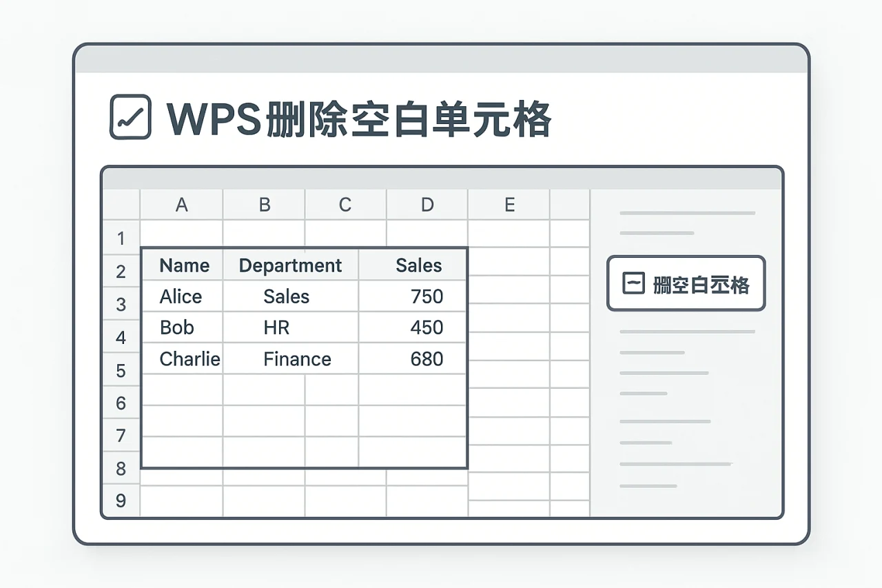 WPS删除空白单元格