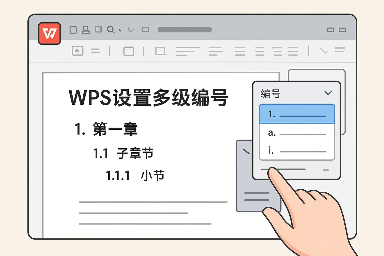 WPS设置多级编号