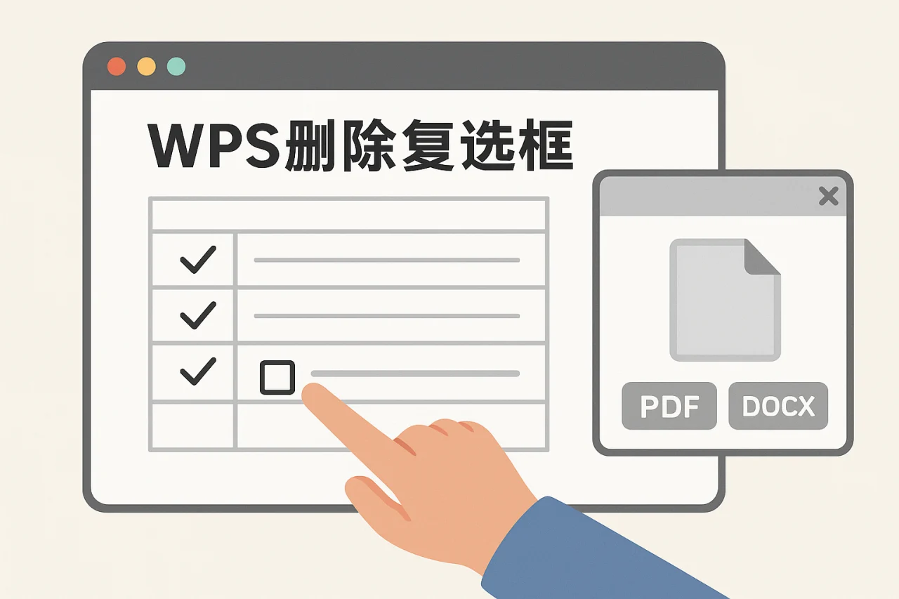 WPS删除复选框