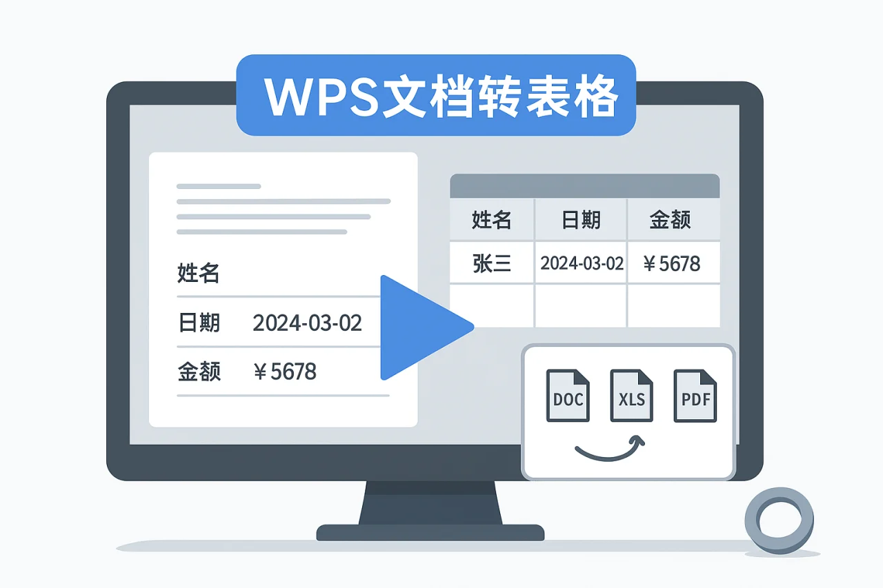 WPS文档转表格