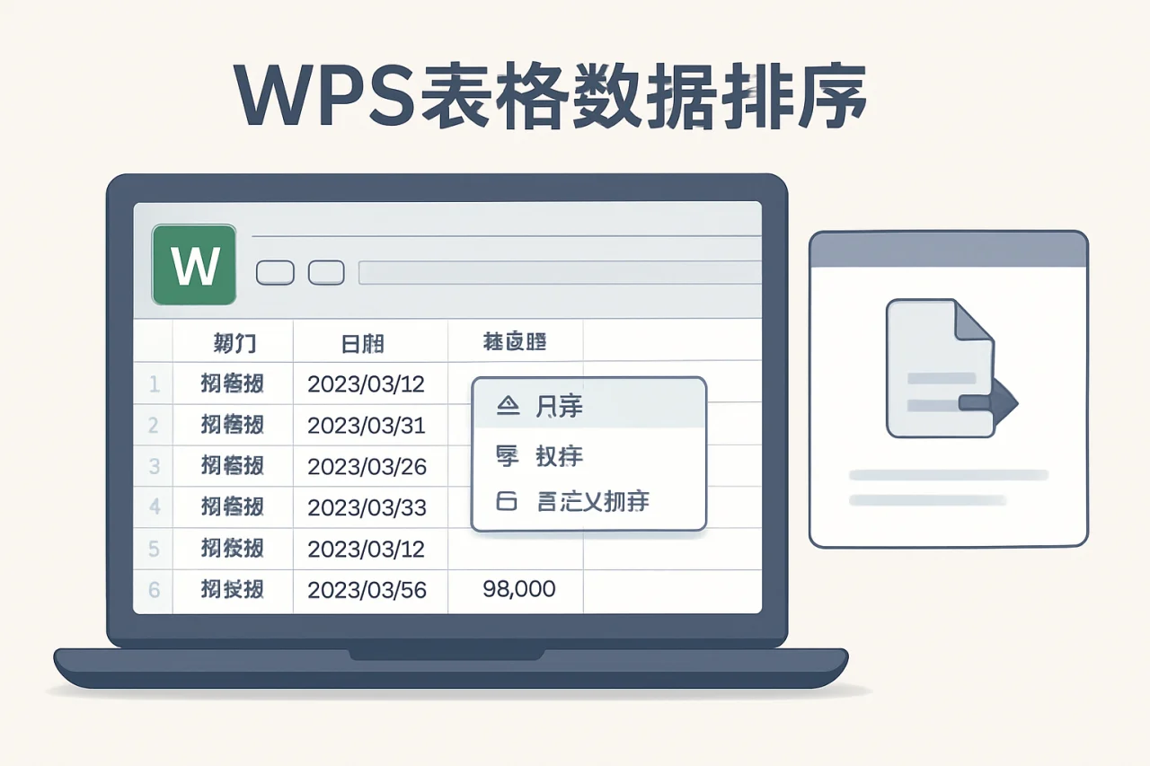 WPS表格数据排序