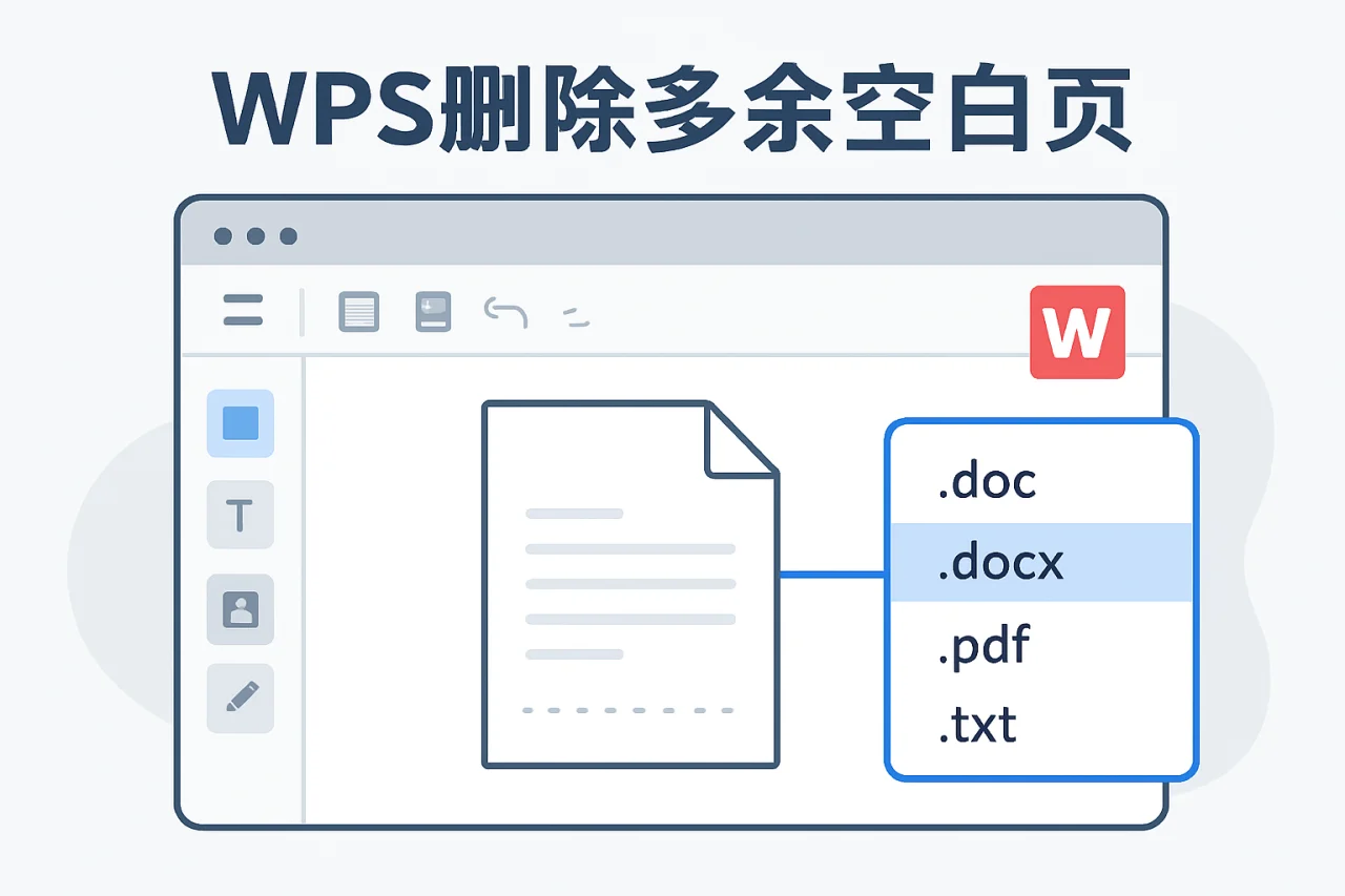 WPS删除多余空白页