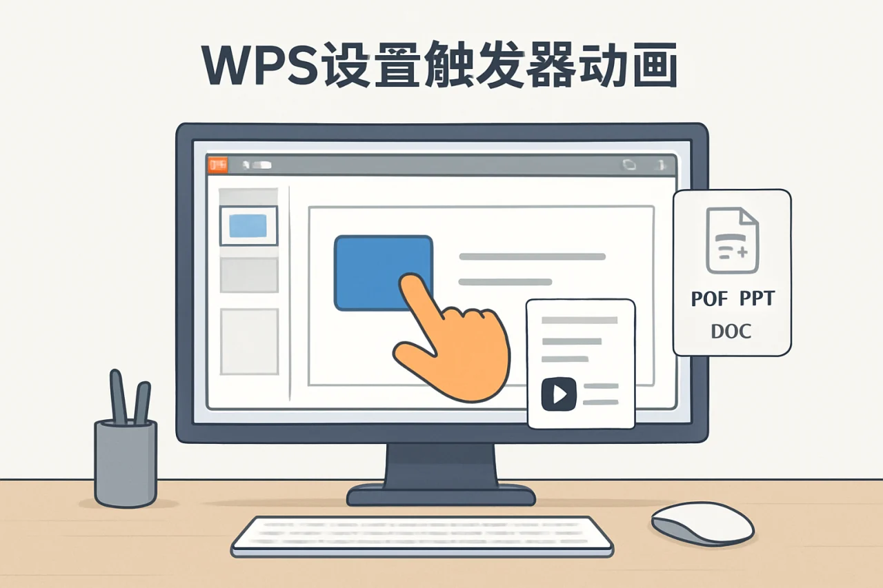 WPS设置触发器动画