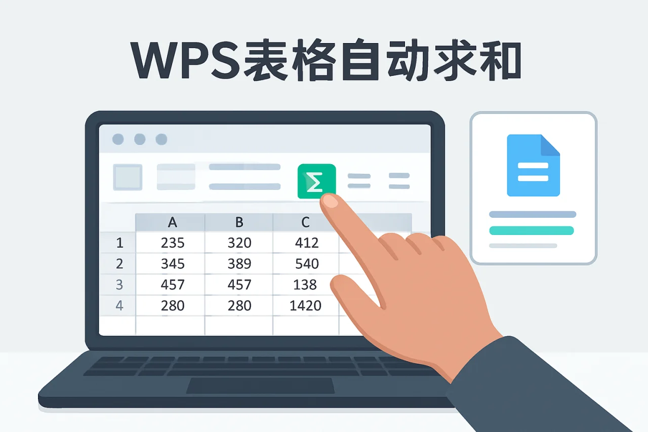 WPS表格自动求和