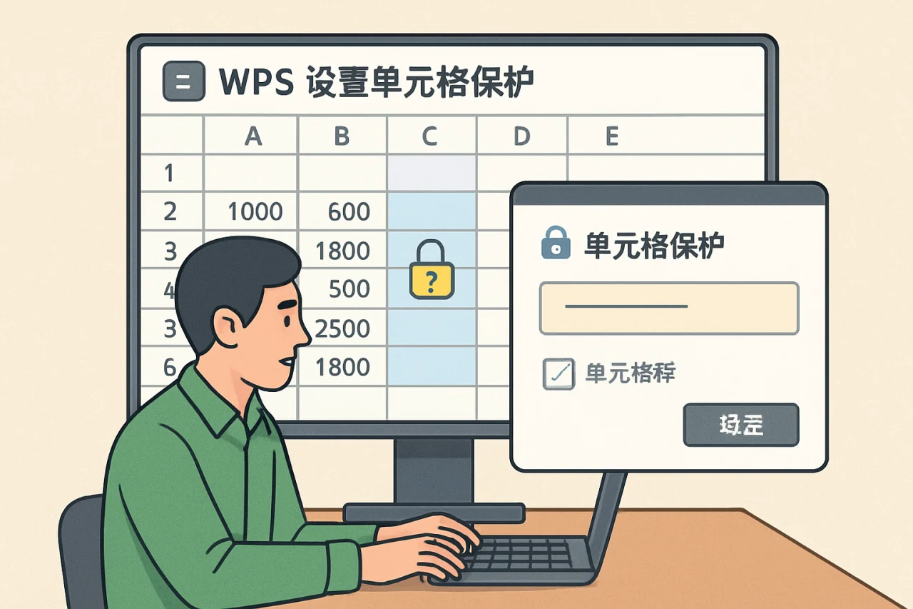 WPS设置单元格保护