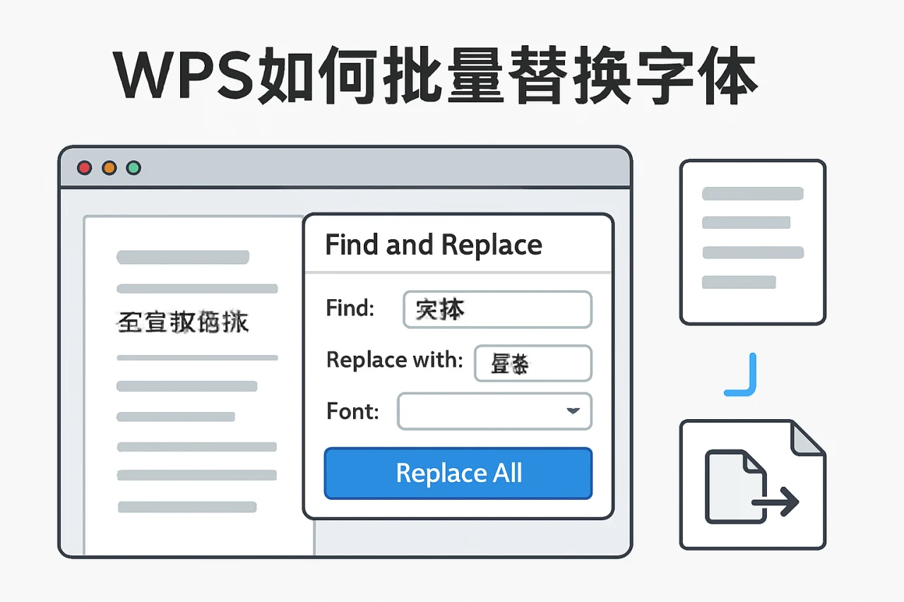 WPS如何批量替换字体