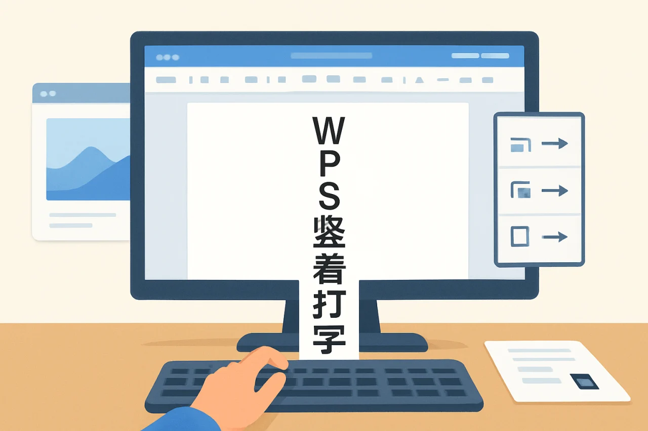 WPS竖着打字