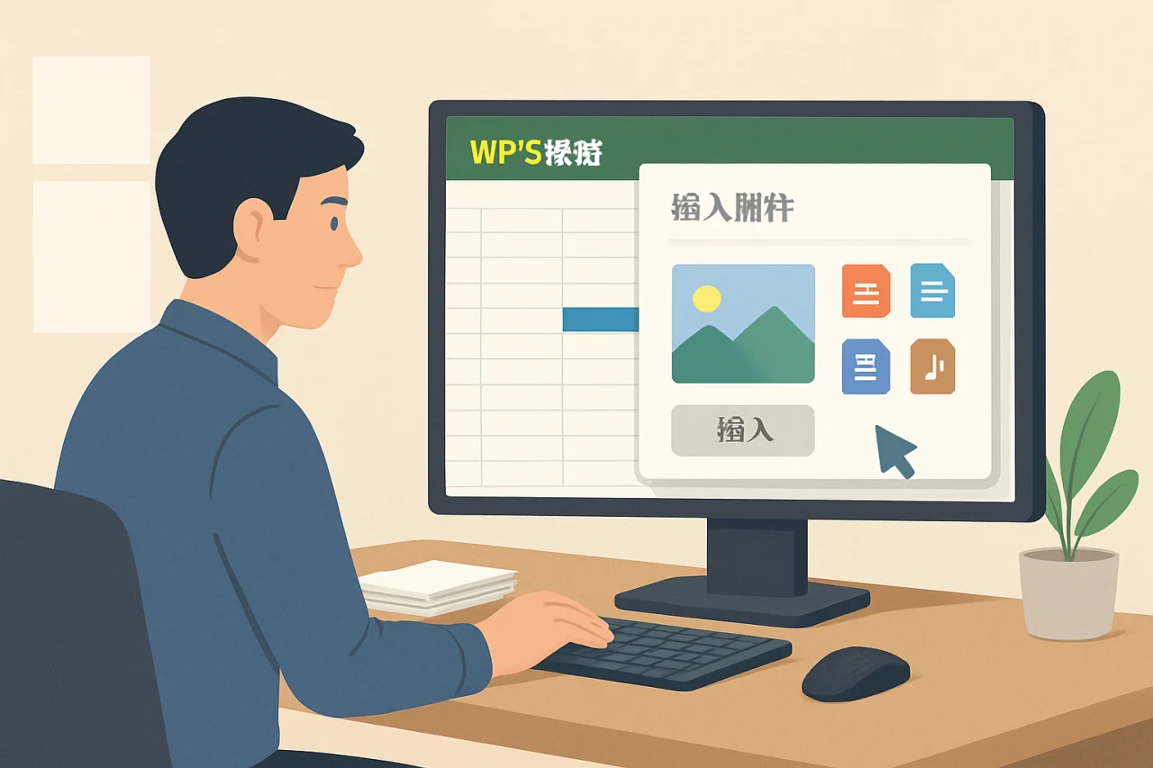 WPS表格中插入附件