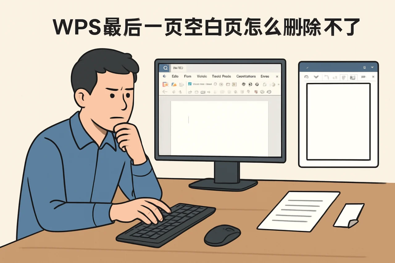 wps最后一页空白页怎么删除不了