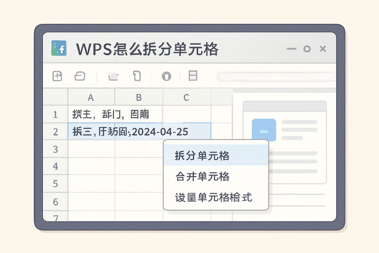 wps怎么拆分单元格
